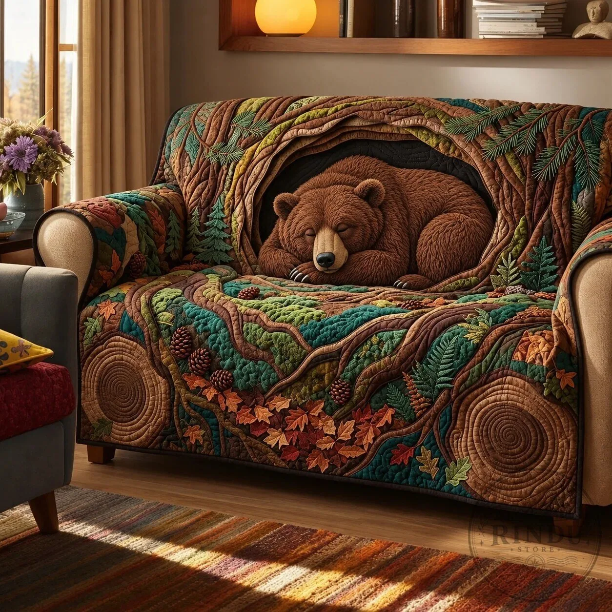 Sleeping Bear Forest Quilted Sofa Cover