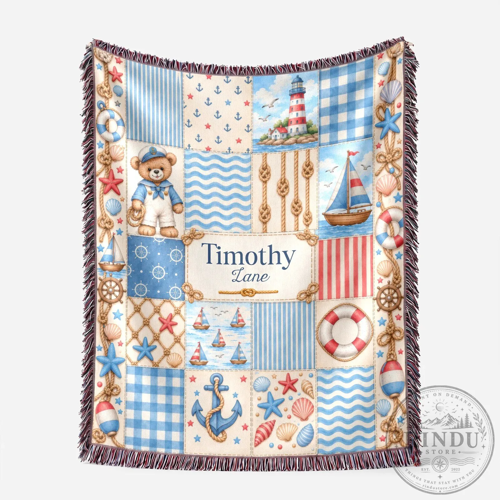 Personalized Nautical Sailboat Baby Name Blanket, Custom Ocean Theme Baby Shower Gift 13 Personalized Nautical Sailboat Baby Name Blanket, Custom Ocean Theme Baby Shower Gift