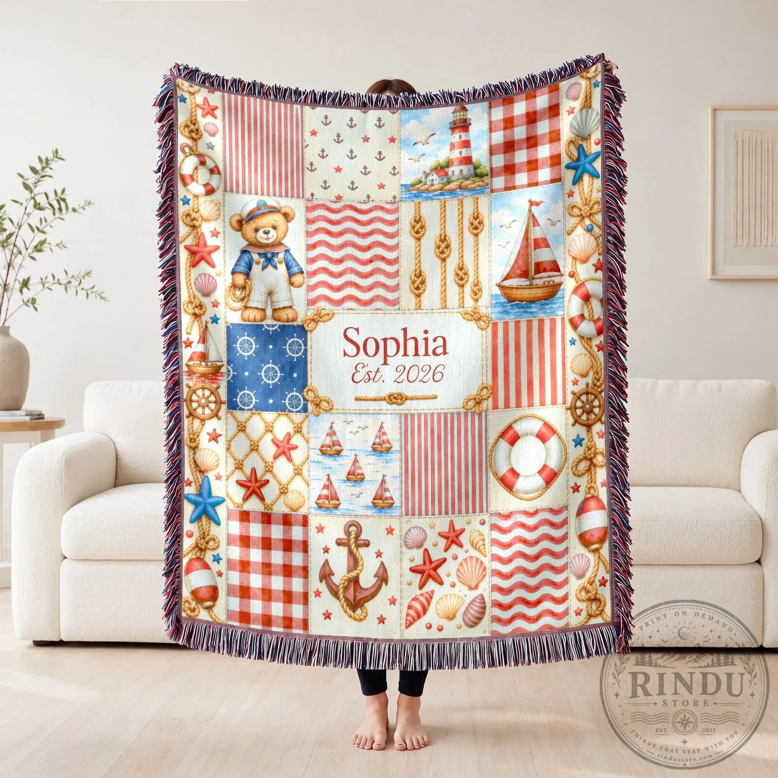 Personalized Nautical Sailboat Baby Name Blanket, Custom Ocean Theme Baby Shower Gift 11 Personalized Nautical Sailboat Baby Name Blanket, Custom Ocean Theme Baby Shower Gift