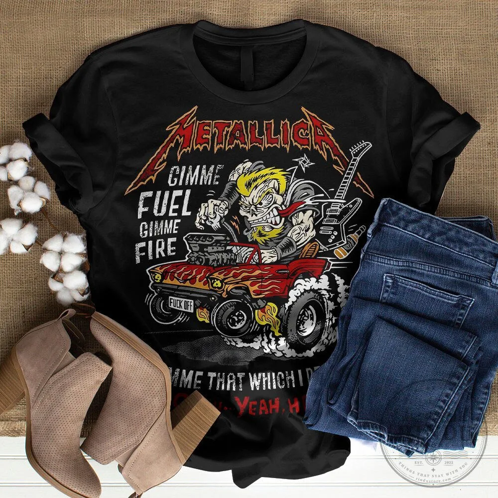Metallica Gimme Fuel Gimme Fire Heavy Metal Music T-Shirt
