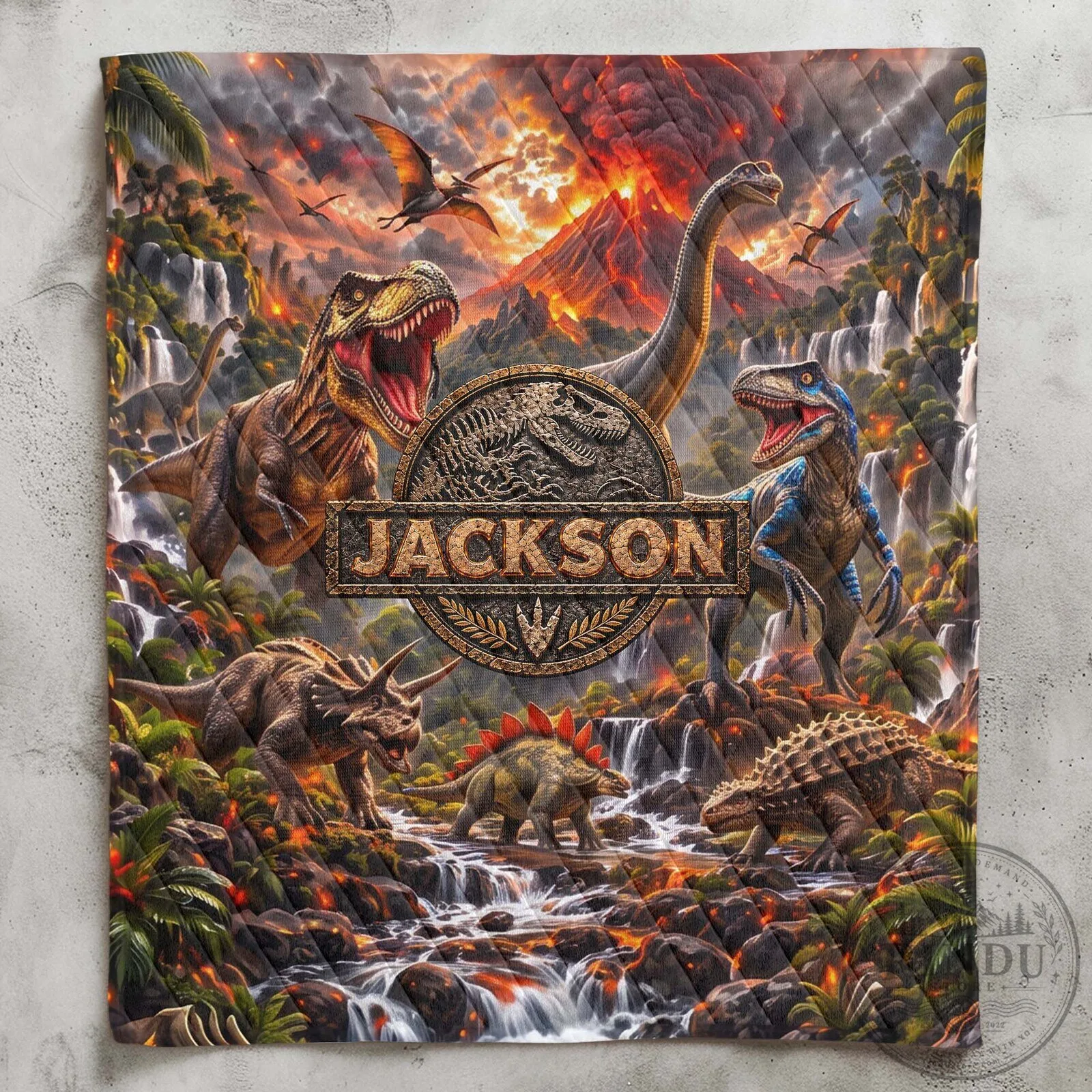 Personalized Jurassic Park Dinosaur Volcano Scene Quilted Bedding Set 17 Personalized Jurassic Park Dinosaur Volcano Scene Quilted Bedding Set