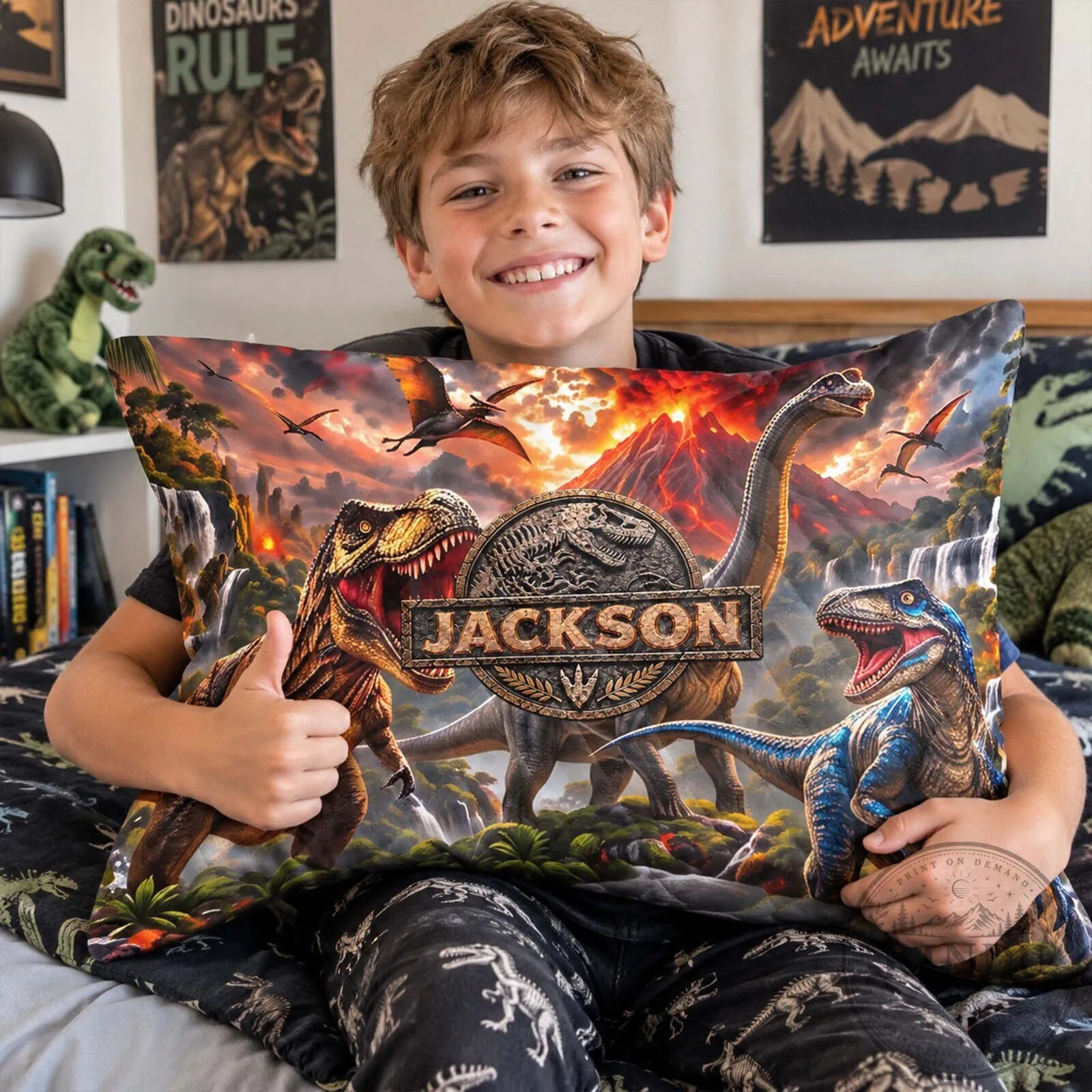 Personalized Jurassic Park Dinosaur Volcano Scene Quilted Bedding Set 21 Personalized Jurassic Park Dinosaur Volcano Scene Quilted Bedding Set