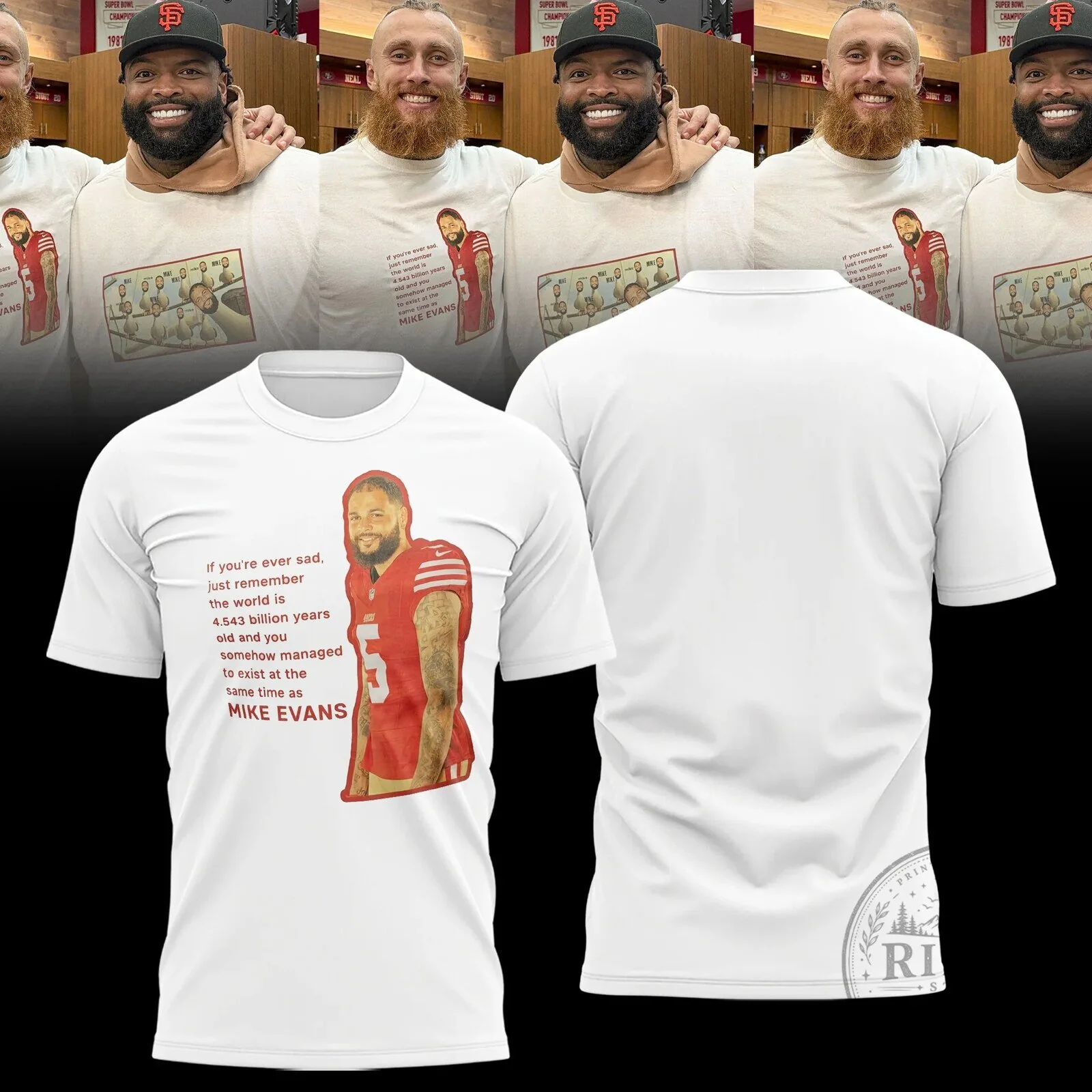 Mike Evans San Francisco 49ers Football Player Quote White T-Shirt