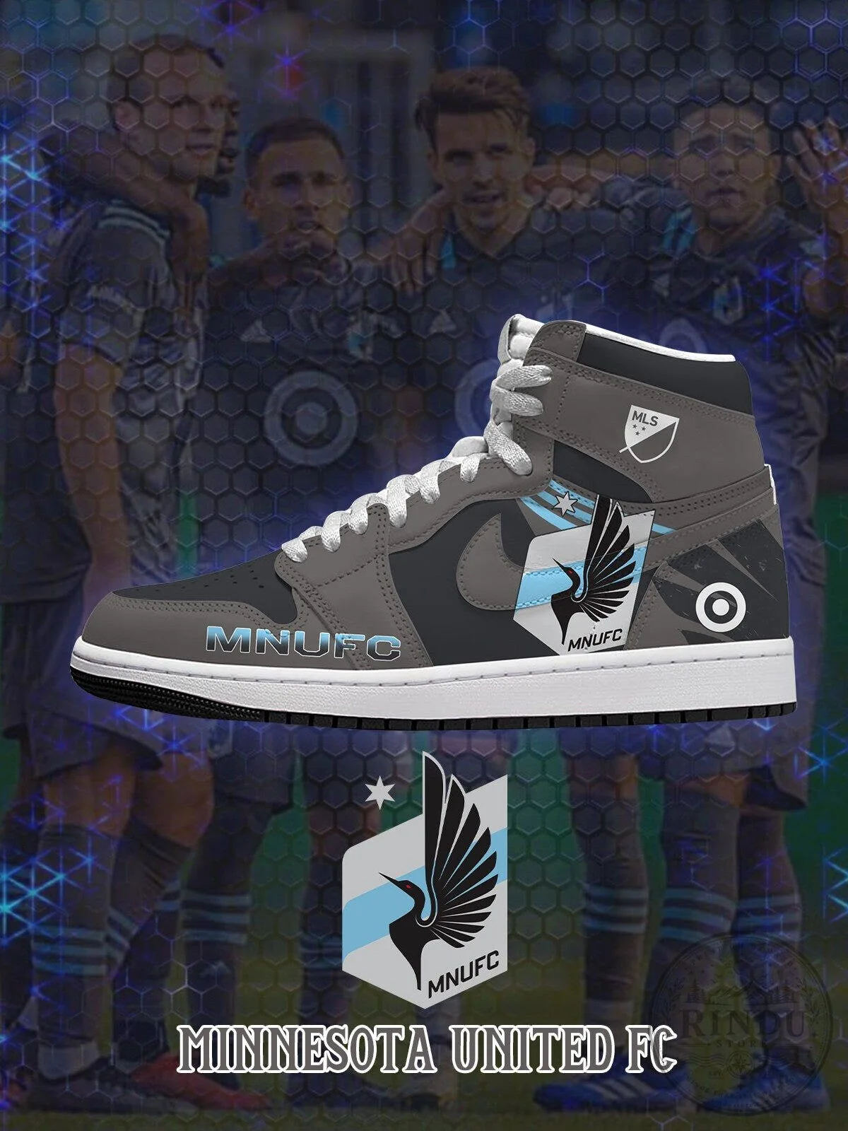 Minnesota United FC Gray High-Top Sneakers for Men and Women 1 Minnesota United FC Gray High-Top Sneakers for Men and Women