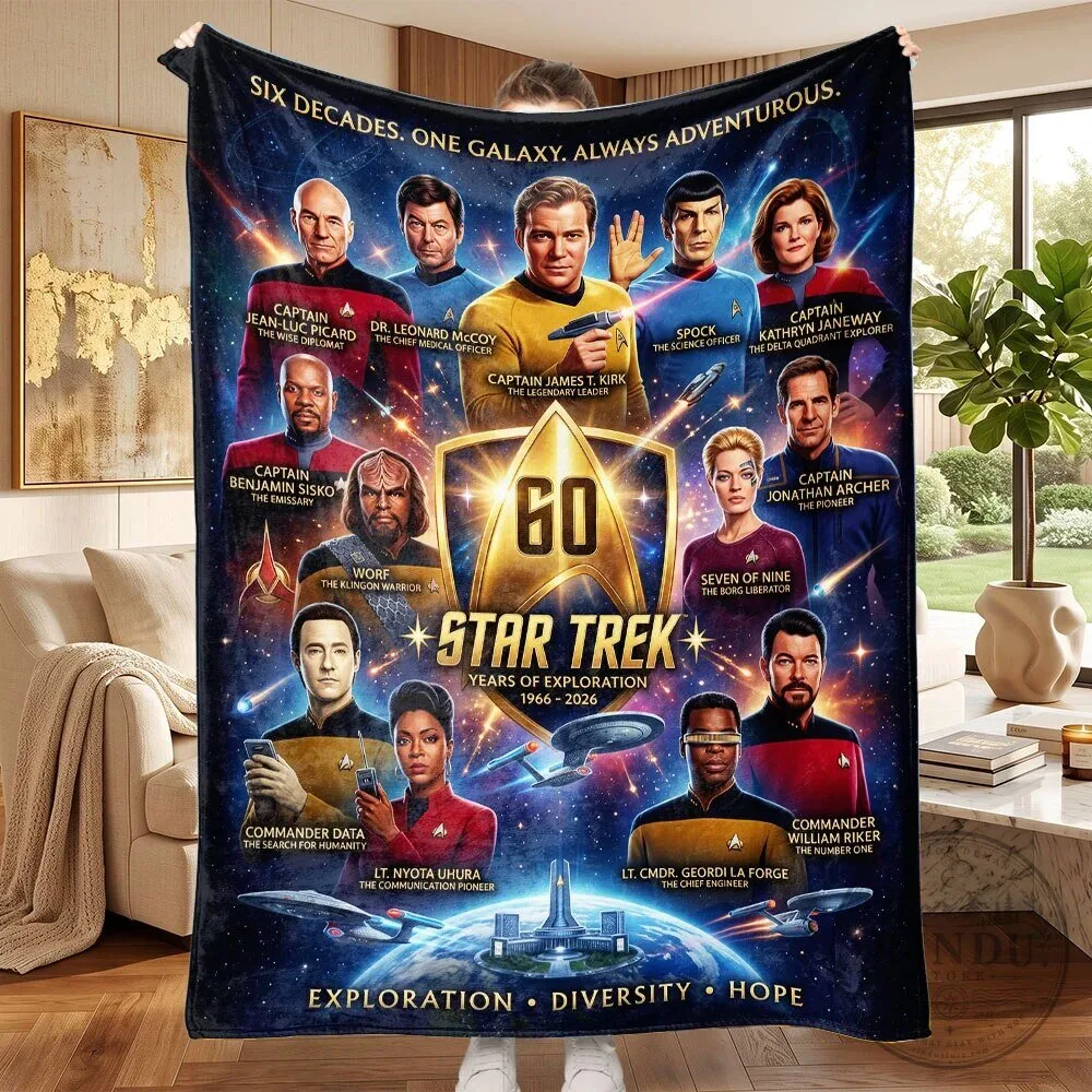 Star Trek 60th Anniversary Exploration Diversity Hope Fleece Blanket