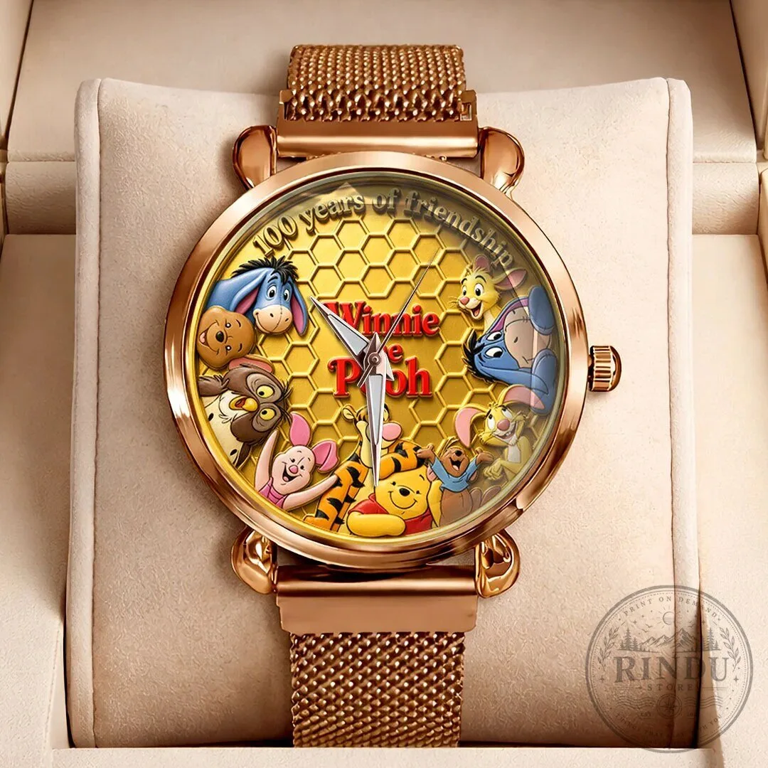 Winnie the Pooh 100 Years of Friendship Honeycomb Rose Gold Watch