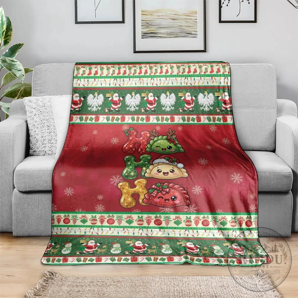 Poland Christmas Ho Ho Ho Squishy Pierogi Holiday Fleece Blanket 10 Poland Christmas Ho Ho Ho Squishy Pierogi Holiday Fleece Blanket