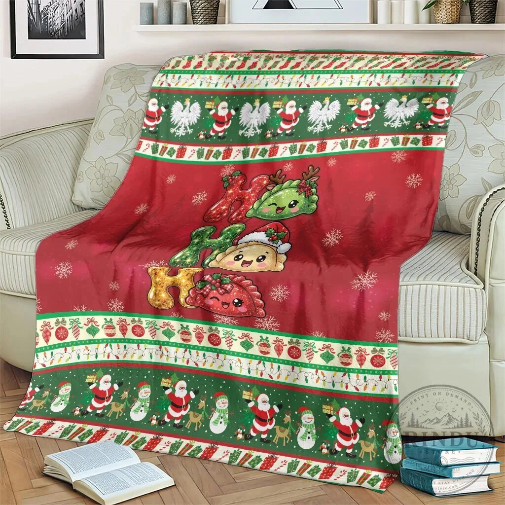 Poland Christmas Ho Ho Ho Squishy Pierogi Holiday Fleece Blanket 11 Poland Christmas Ho Ho Ho Squishy Pierogi Holiday Fleece Blanket