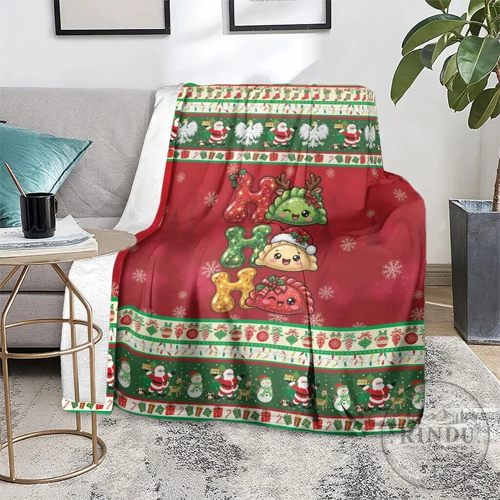 Poland Christmas Ho Ho Ho Squishy Pierogi Holiday Fleece Blanket 12 Poland Christmas Ho Ho Ho Squishy Pierogi Holiday Fleece Blanket