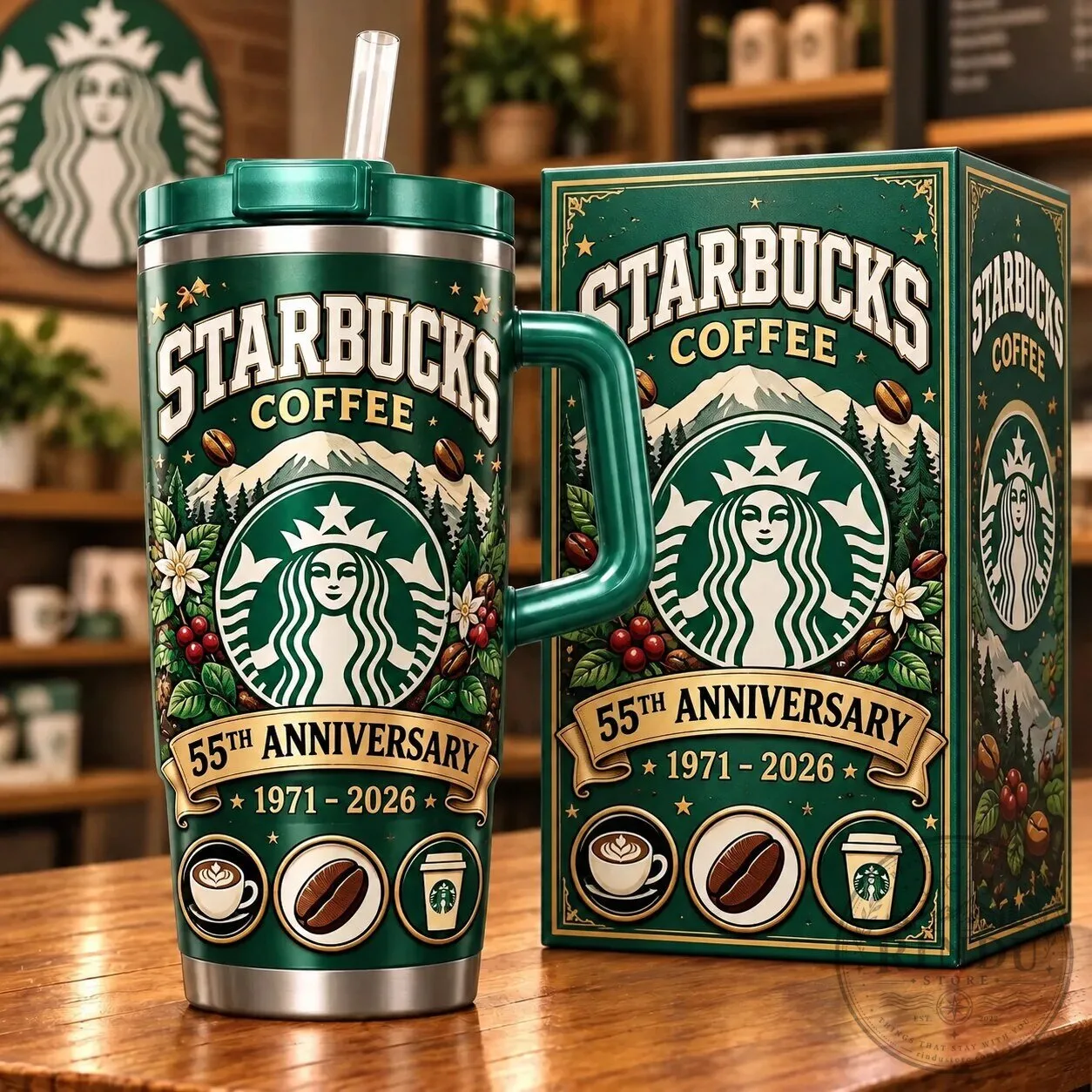 Starbucks Coffee 55th Anniversary Insulated Tumbler with Handle