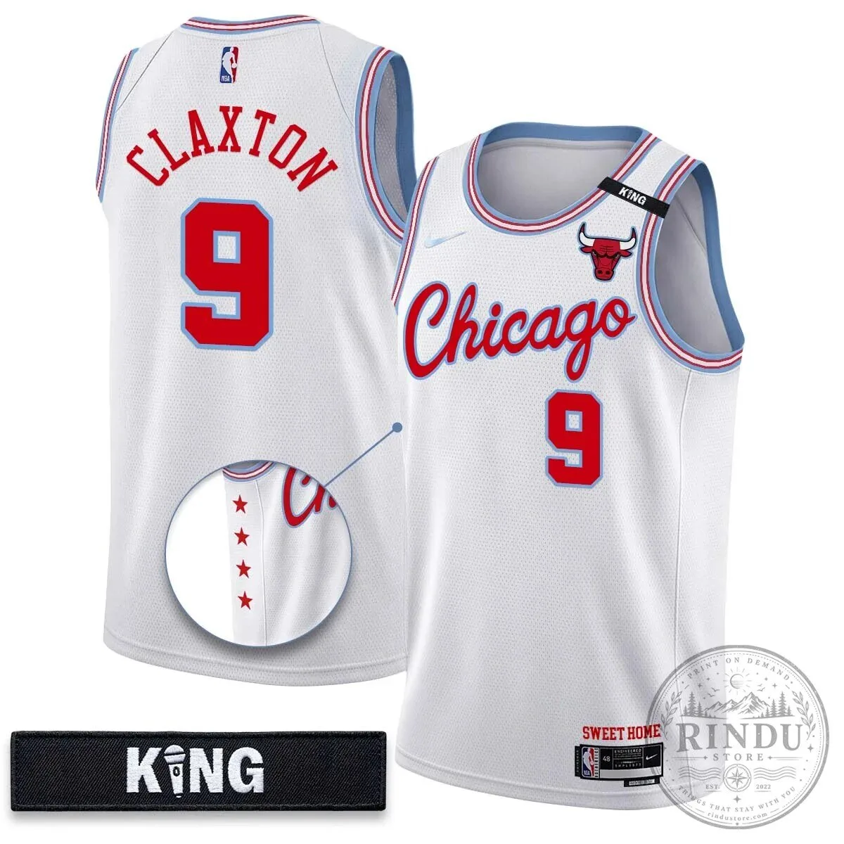 Chicago Bulls Derrick Jones Junior White 10 Year Anniversary Basketball Jersey 23 Chicago Bulls Derrick Jones Junior White 10 Year Anniversary Basketball Jersey
