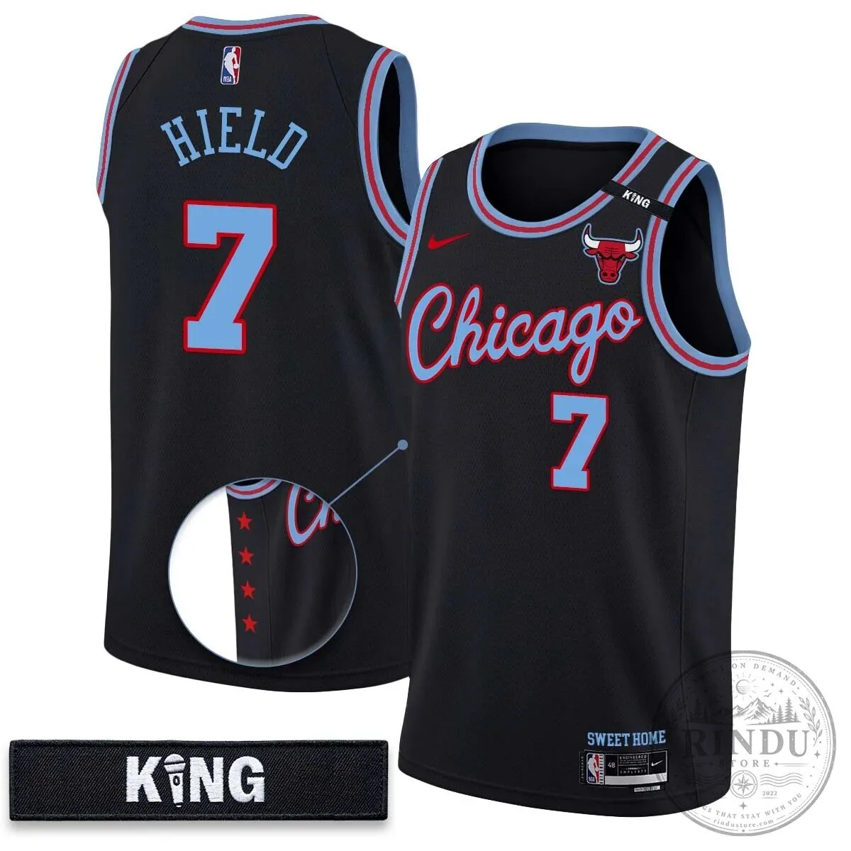 Chicago Bulls Derrick Jones Junior White 10 Year Anniversary Basketball Jersey 34 Chicago Bulls Derrick Jones Junior White 10 Year Anniversary Basketball Jersey