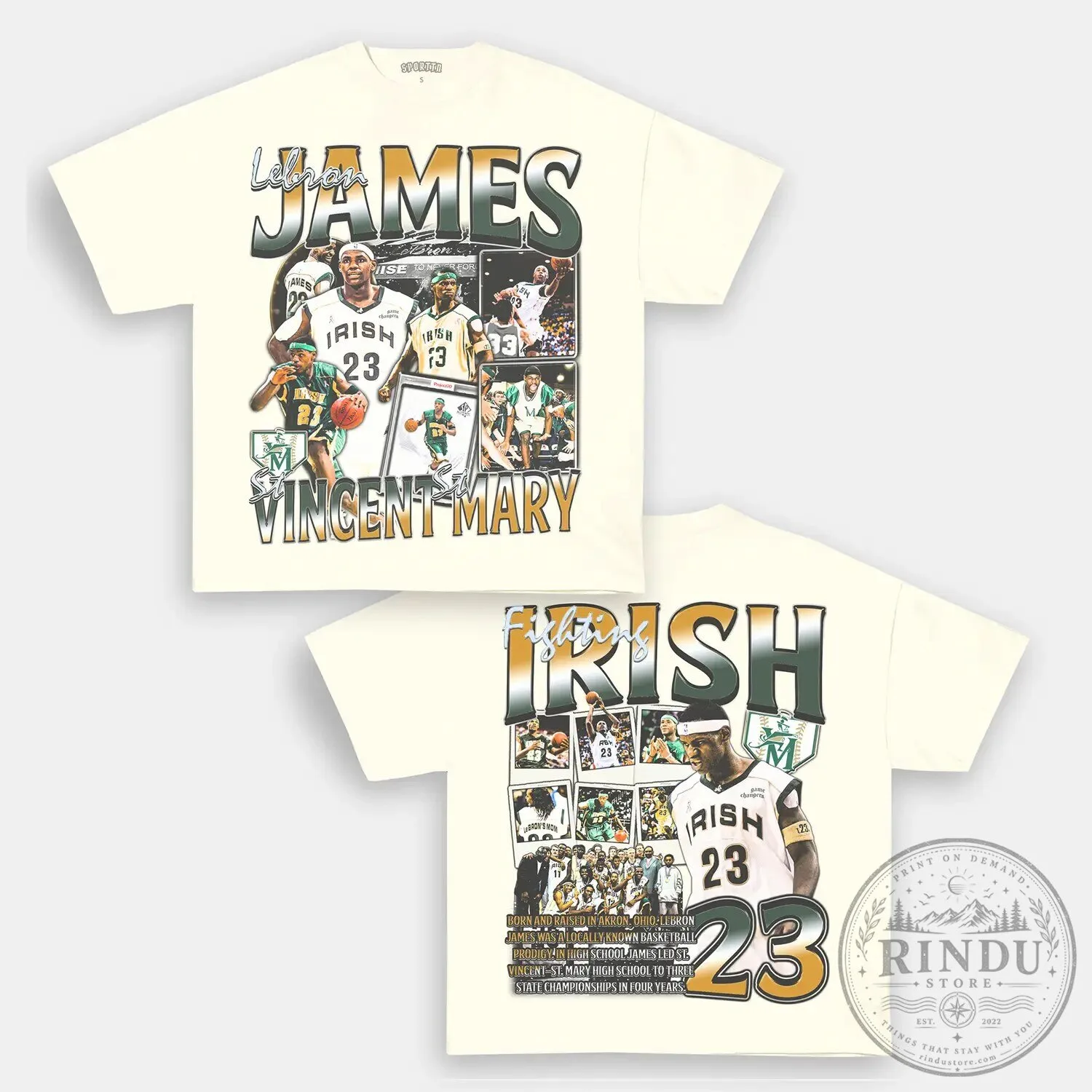 LeBron James St. Vincent-St. Mary High School Basketball Black T-Shirt 13 LeBron James St. Vincent-St. Mary High School Basketball Black T-Shirt