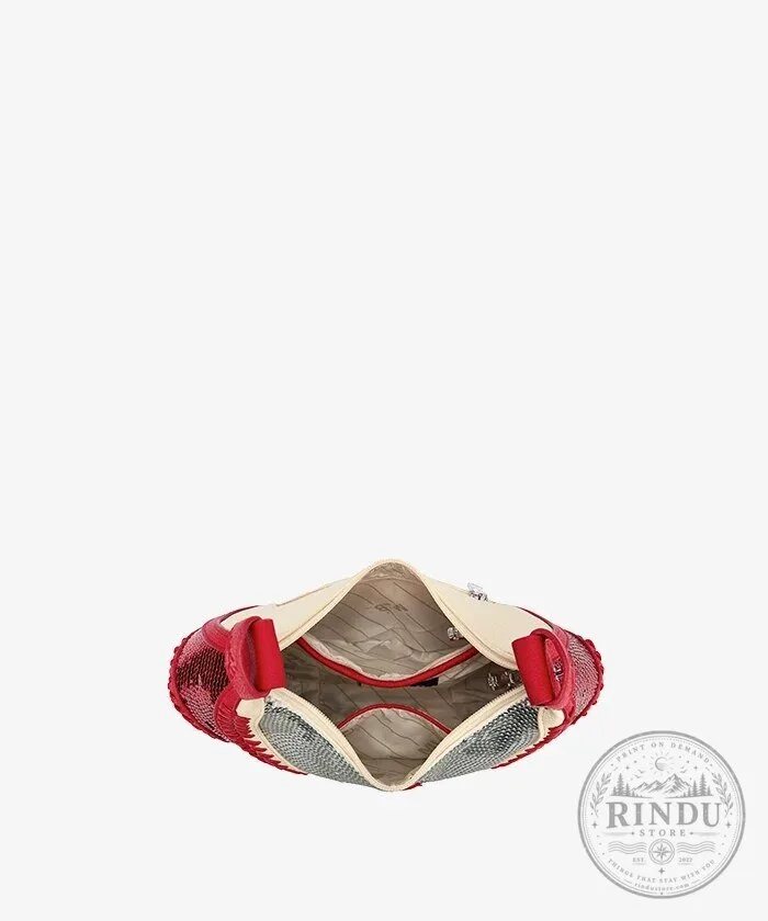 Atlanta Braves Baseball Sequin Stitch Hobo Shoulder Bag 12 Atlanta Braves Baseball Sequin Stitch Hobo Shoulder Bag