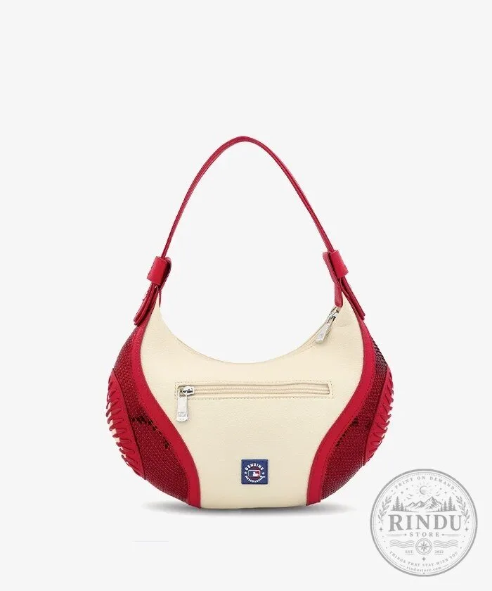 Atlanta Braves Baseball Sequin Stitch Hobo Shoulder Bag 17 Atlanta Braves Baseball Sequin Stitch Hobo Shoulder Bag